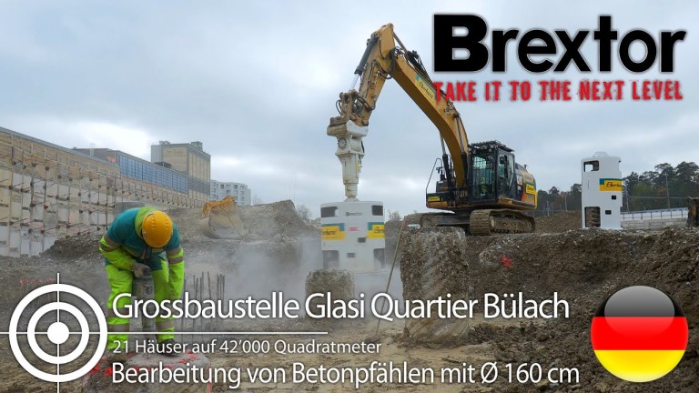Pfähle Kappen auf Grossbaustelle
