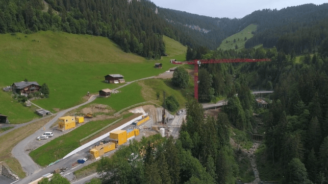 New bridge with concrete piles