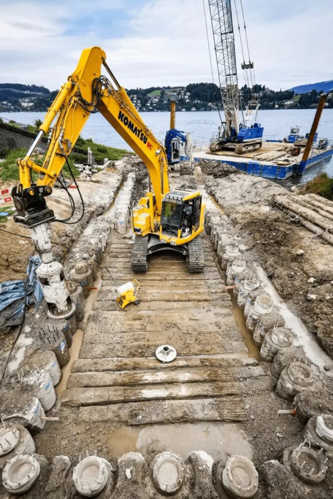 Desig of secant pile wall construction